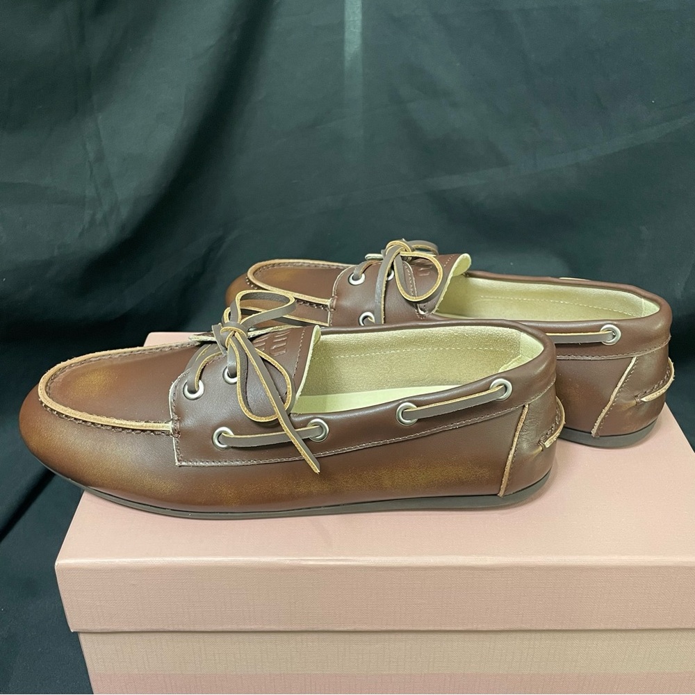 Miu Miu Women's Brown Loafers - Picture 7 of 8